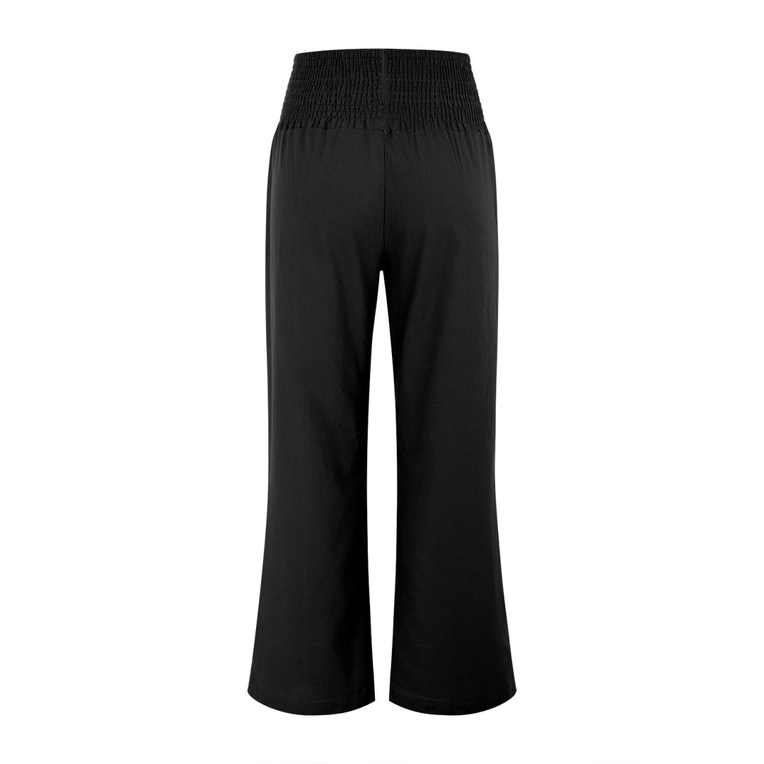 Pantalon de détente Olivenorma uni, coupe ample, taille haute, jambes larges, avec poches - image 15