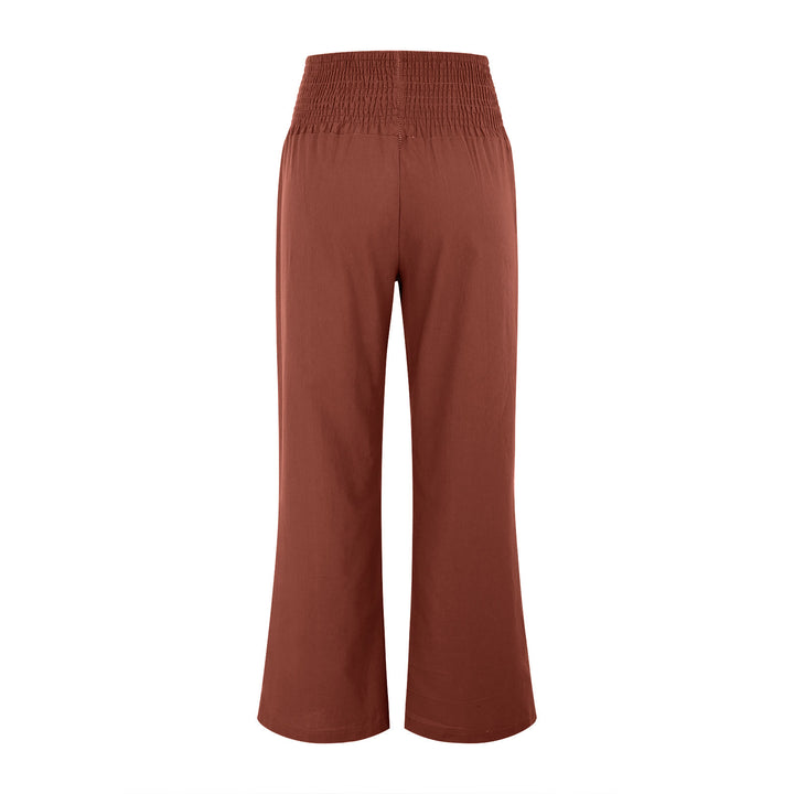 Pantalon de détente Olivenorma uni, coupe ample, taille haute, jambes larges, avec poches - image 21