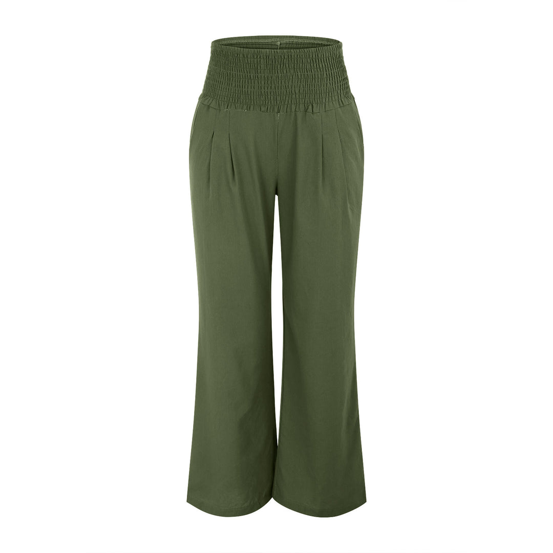 Pantalon de détente Olivenorma uni, coupe ample, taille haute, jambes larges, avec poches - image 24