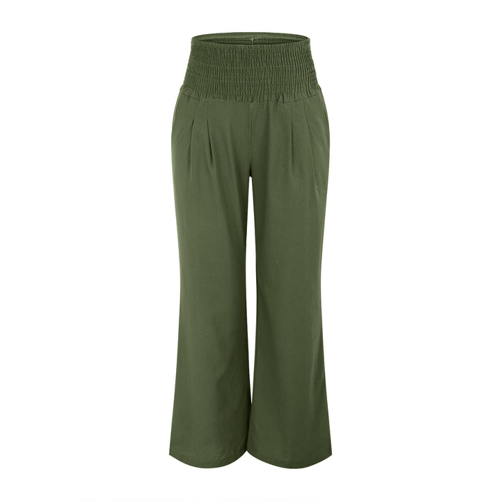 Pantalon de détente Olivenorma uni, coupe ample, taille haute, jambes larges, avec poches - image 24