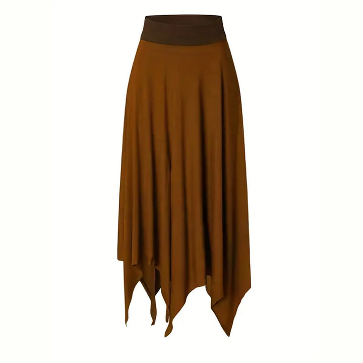 Robe mi-longue fendue style bohème Olivenorma à cordon de serrage - image 4