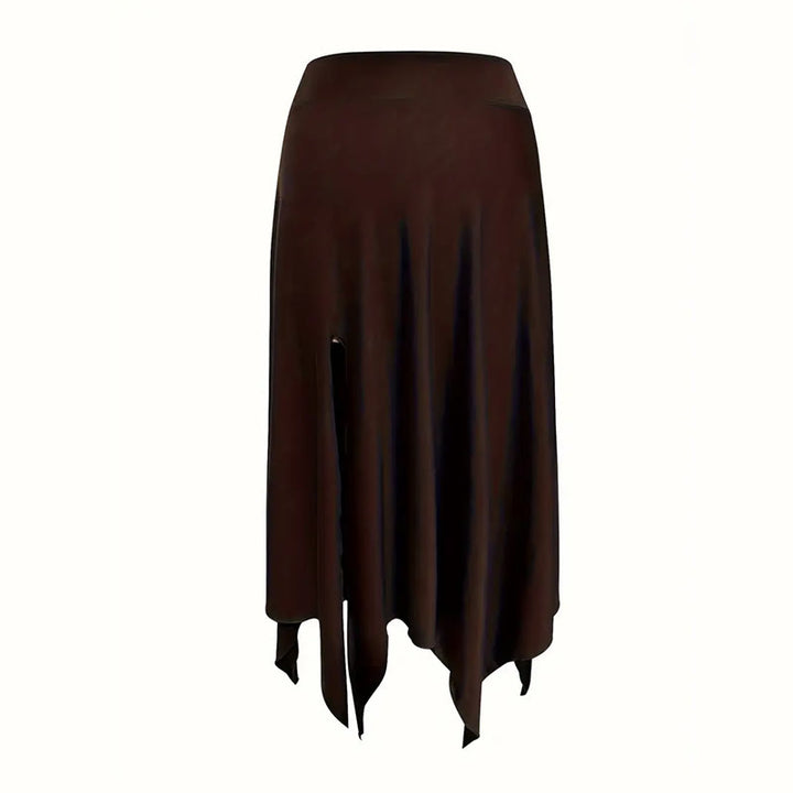 Robe mi-longue fendue style bohème Olivenorma à cordon de serrage - image 24