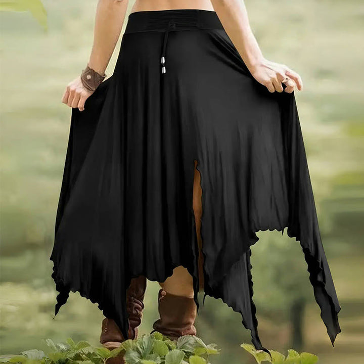 Robe mi-longue fendue style bohème Olivenorma à cordon de serrage - image 11