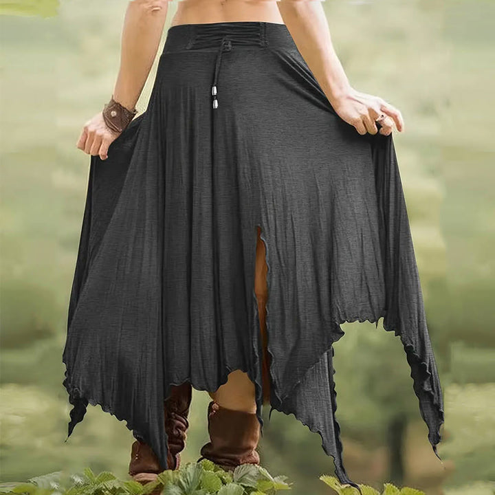 Robe mi-longue fendue style bohème Olivenorma à cordon de serrage - image 13