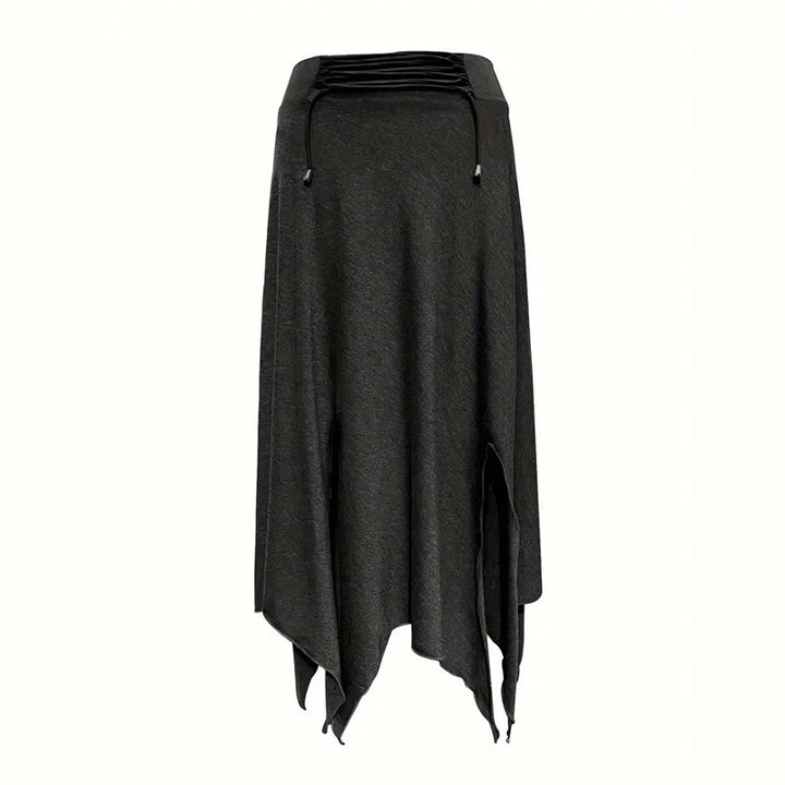 Robe mi-longue fendue style bohème Olivenorma à cordon de serrage - image 15