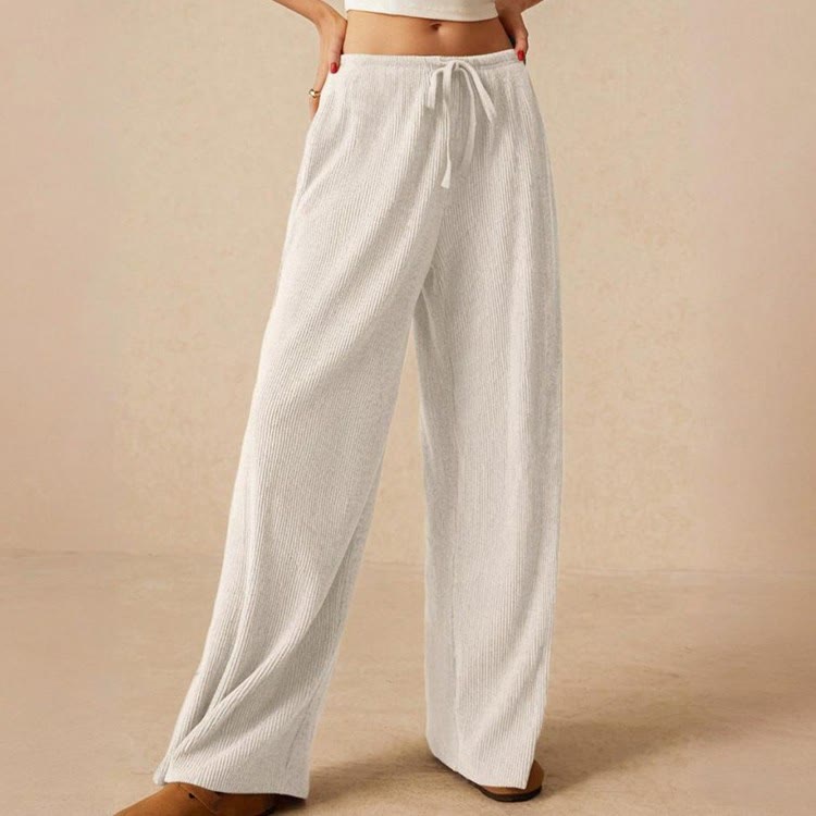 Pantalon droit taille haute décontracté Olivenorma uni pour femme, élastique à enfiler - image 12