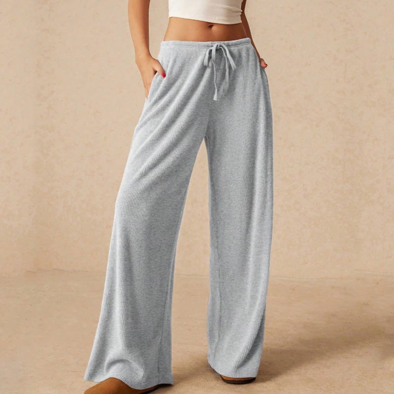 Pantalon droit taille haute décontracté Olivenorma uni pour femme, élastique à enfiler - image 6