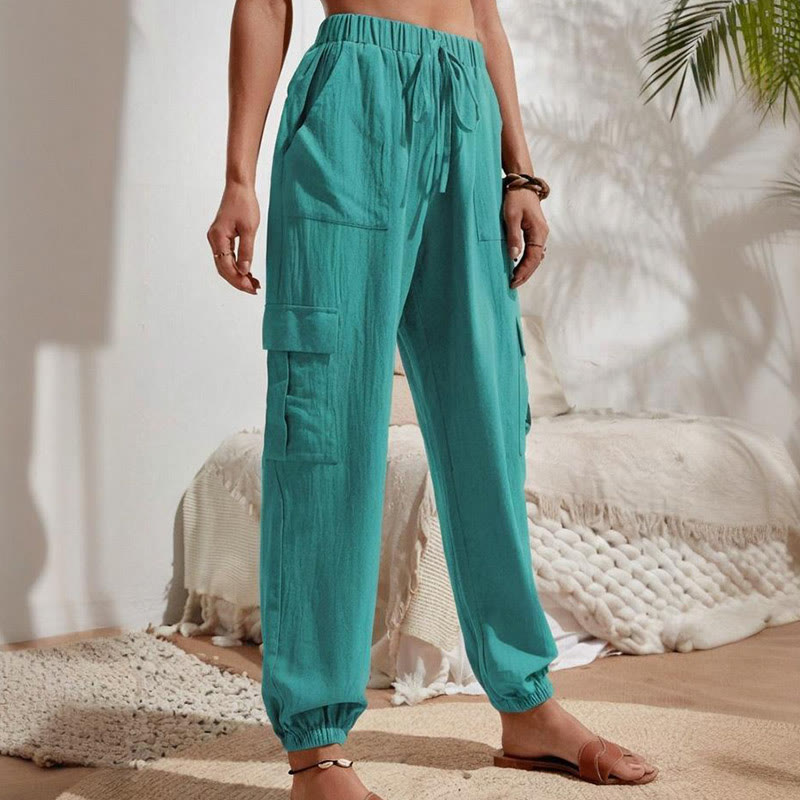 Pantalon cargo de randonnée taille haute à cordon de serrage pour femme Olivenorma - image 21