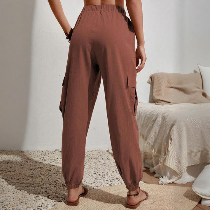 Pantalon cargo de randonnée taille haute à cordon de serrage pour femme Olivenorma - image 17