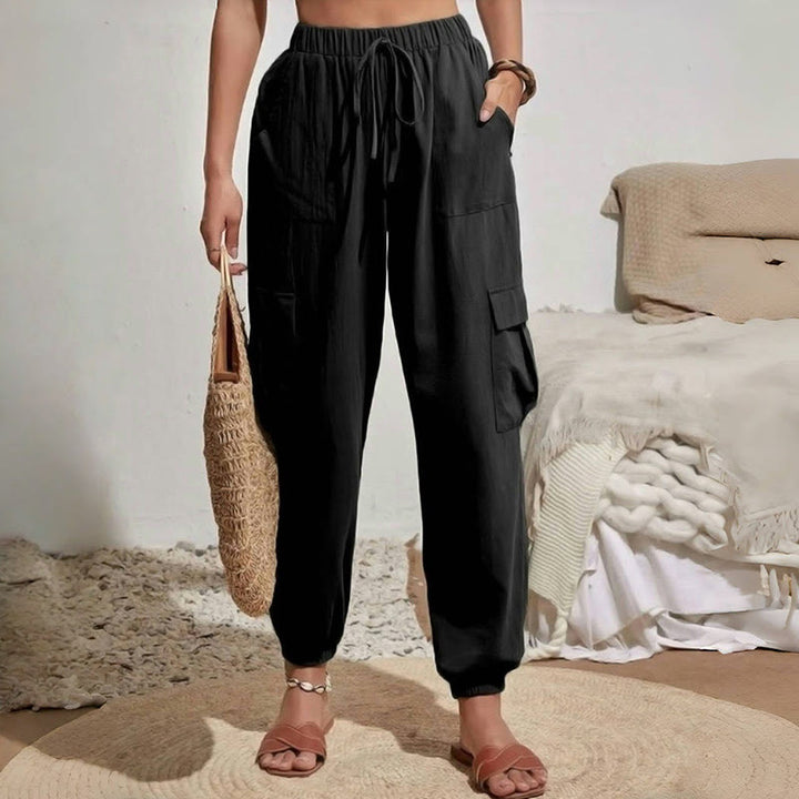 Pantalon cargo de randonnée taille haute à cordon de serrage pour femme Olivenorma - image 4