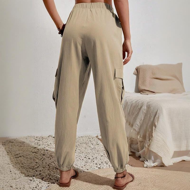 Pantalon cargo de randonnée taille haute à cordon de serrage pour femme Olivenorma - image 3