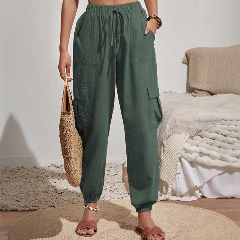 Pantalon cargo de randonnée taille haute à cordon de serrage pour femme Olivenorma - image 12