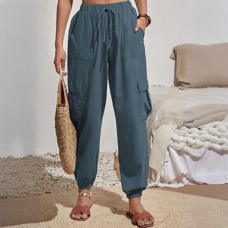 Pantalon cargo de randonnée taille haute à cordon de serrage pour femme Olivenorma - image 23