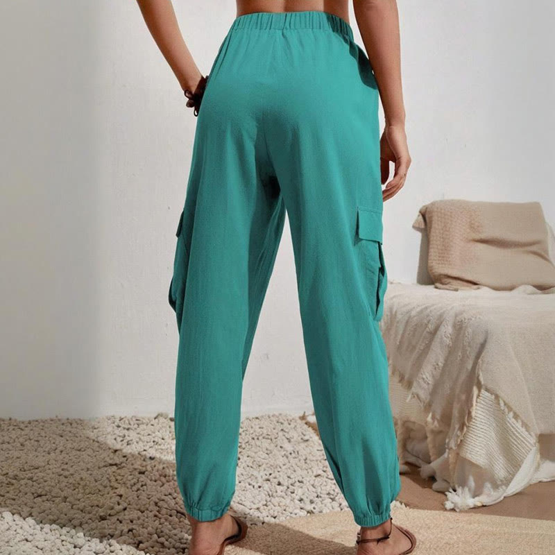 Pantalon cargo de randonnée taille haute à cordon de serrage pour femme Olivenorma - image 21