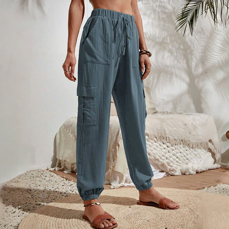 Pantalon cargo de randonnée taille haute à cordon de serrage pour femme Olivenorma - image 26