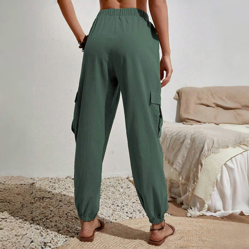 Pantalon cargo de randonnée taille haute à cordon de serrage pour femme Olivenorma - image 13