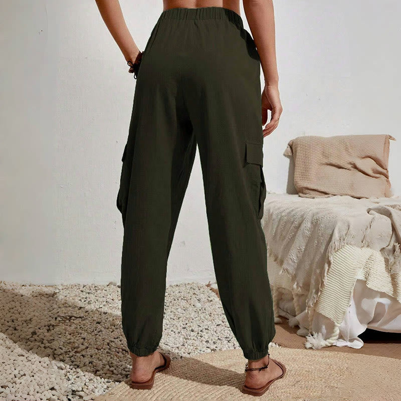 Pantalon cargo de randonnée taille haute à cordon de serrage pour femme Olivenorma - image 9