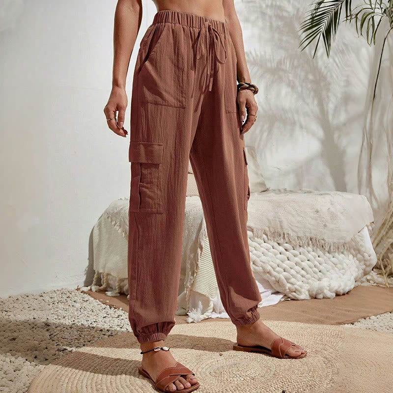 Pantalon cargo de randonnée taille haute à cordon de serrage pour femme Olivenorma - image 17