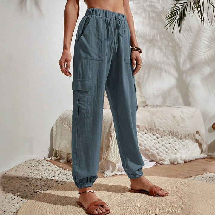 Pantalon cargo de randonnée taille haute à cordon de serrage pour femme Olivenorma - image 25