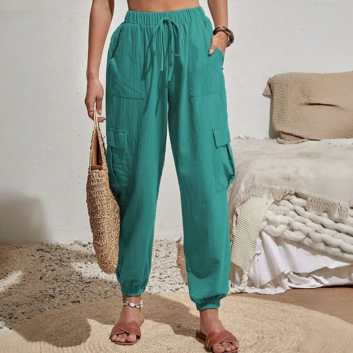 Pantalon cargo de randonnée taille haute à cordon de serrage pour femme Olivenorma - image 19