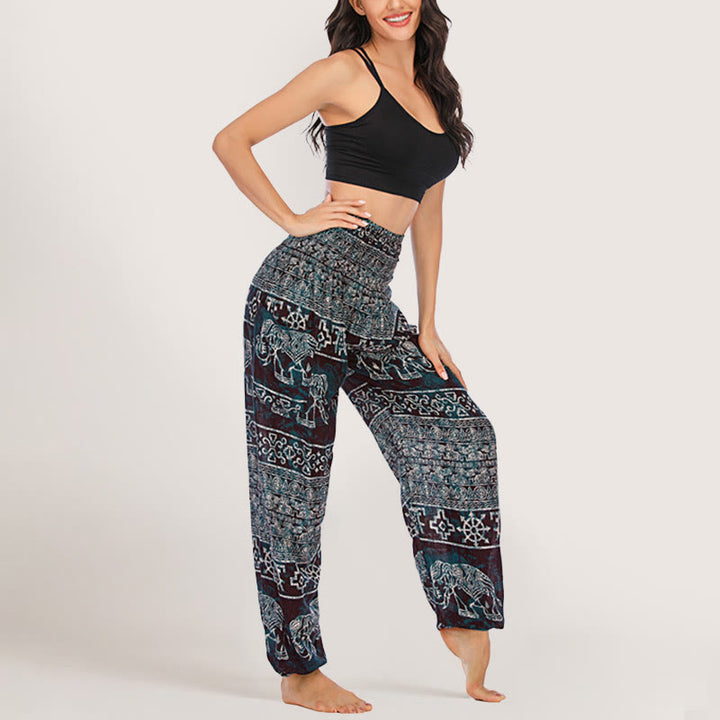 Pantalon de yoga Olivenorma Elephant en viscose pour femme, sarouel à taille élastique