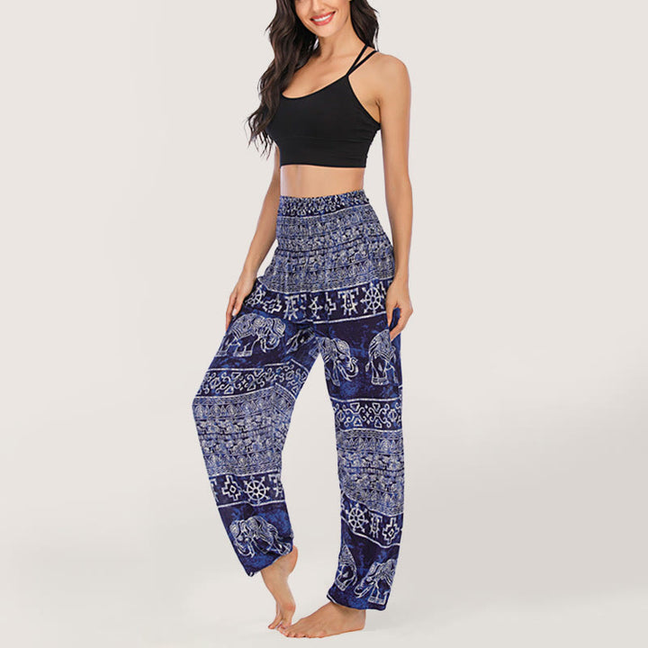 Pantalon de yoga Olivenorma Elephant en viscose pour femme, sarouel à taille élastique - image 1