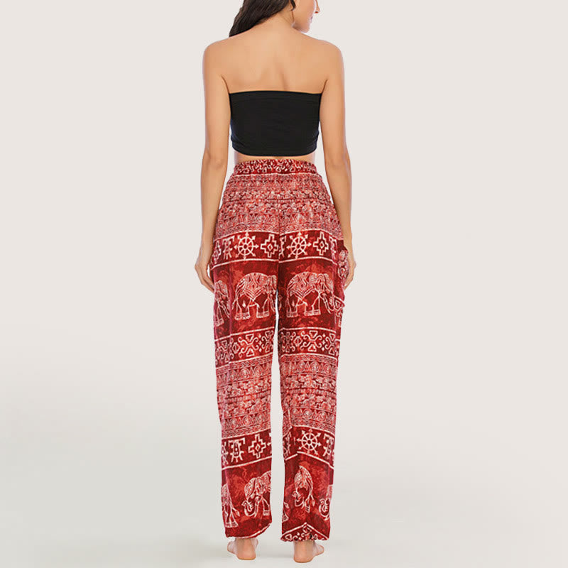 Pantalon de yoga Olivenorma Elephant en viscose pour femme, sarouel à taille élastique