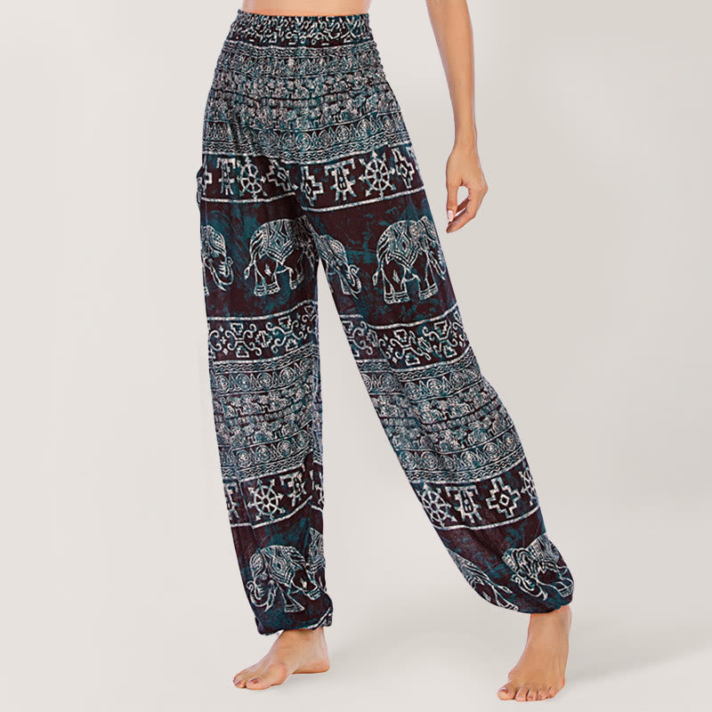 Pantalon de yoga Olivenorma Elephant en viscose pour femme, sarouel à taille élastique