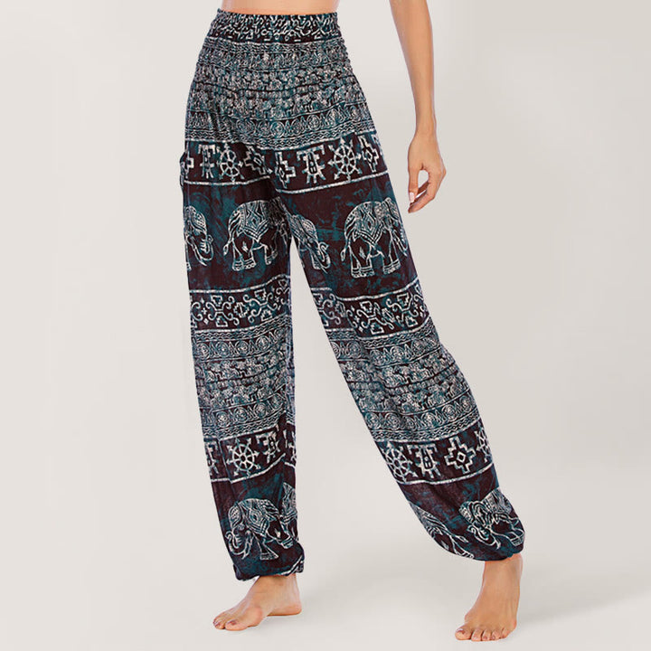 Pantalon de yoga Olivenorma Elephant en viscose pour femme, sarouel à taille élastique