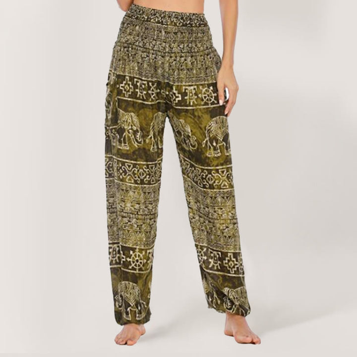 Pantalon de yoga Olivenorma Elephant en viscose pour femme, sarouel à taille élastique