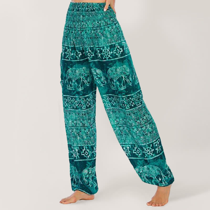 Pantalon de yoga Olivenorma Elephant en viscose pour femme, sarouel à taille élastique