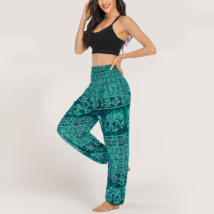 Pantalon de yoga Olivenorma Elephant en viscose pour femme, sarouel à taille élastique