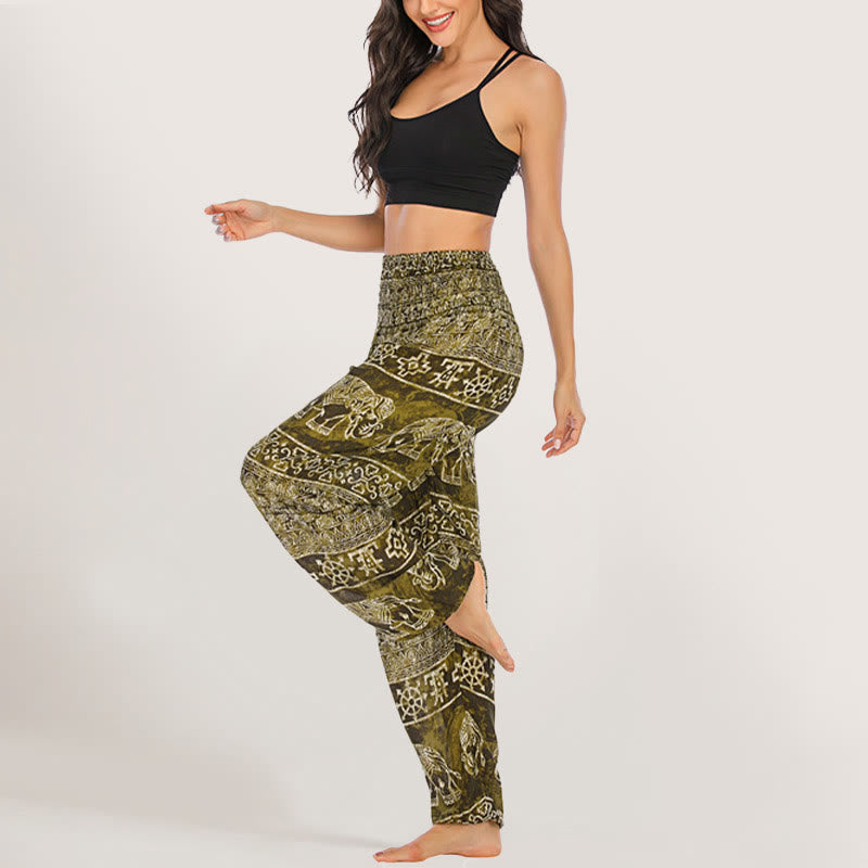 Pantalon de yoga Olivenorma Elephant en viscose pour femme, sarouel à taille élastique