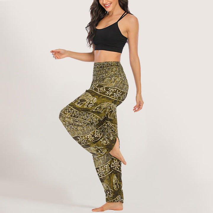Pantalon de yoga Olivenorma Elephant en viscose pour femme, sarouel à taille élastique