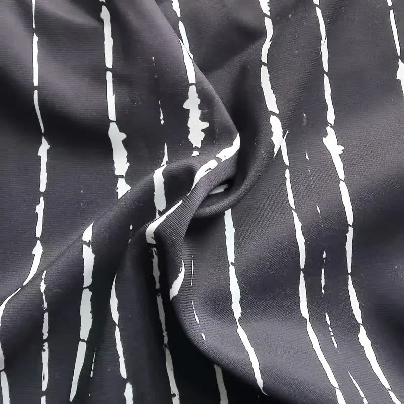 Cardigan de plage ample à rayures noires et blanches Olivenorma pour homme - image 4