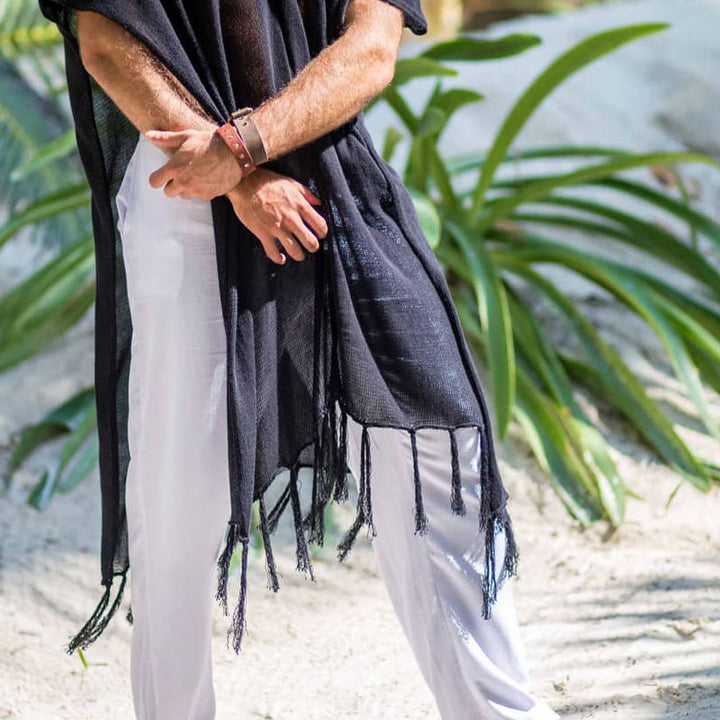 Cardigan décontracté noir à pompons pour homme Olivenorma - image 2