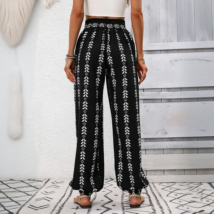 Pantalon sarouel fluide en polyester imprimé Olivenorma