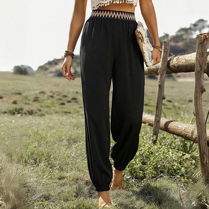 Pantalon sarouel noir ethnique bohème Olivenorma