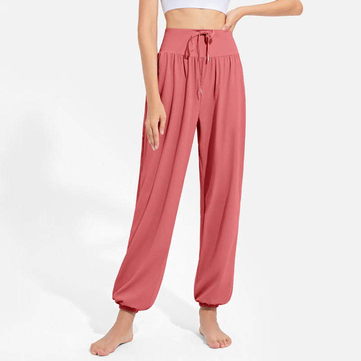 Pantalon de yoga sarouel Olivenorma « Cool » absorbant l'humidité et respirant - Rouge pastèque - 2XL - image 6
