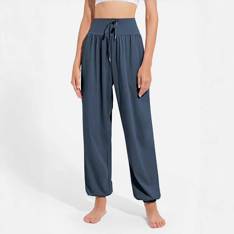 Pantalon de yoga sarouel Olivenorma « Cool » absorbant l'humidité et respirant - Bleu marine - 2XL - image 14
