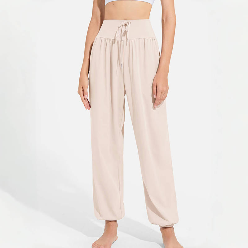 Pantalon de yoga sarouel Olivenorma « Cool » absorbant l'humidité et respirant - Crème - 2XL - image 3