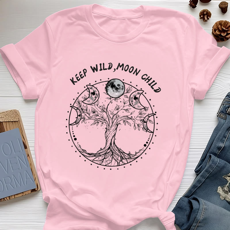 T-shirts Olivenorma « KEEP WILD, MOON CHILD » Arbre de vie Phases de lune - Rose - 2XL - image 13