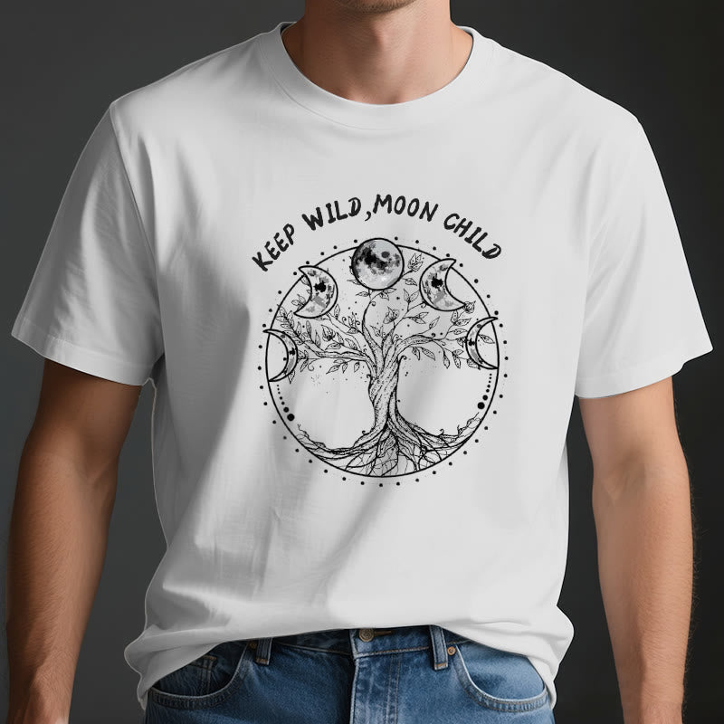 T-shirts Olivenorma « KEEP WILD, MOON CHILD » Arbre de vie Phases de lune - image 2