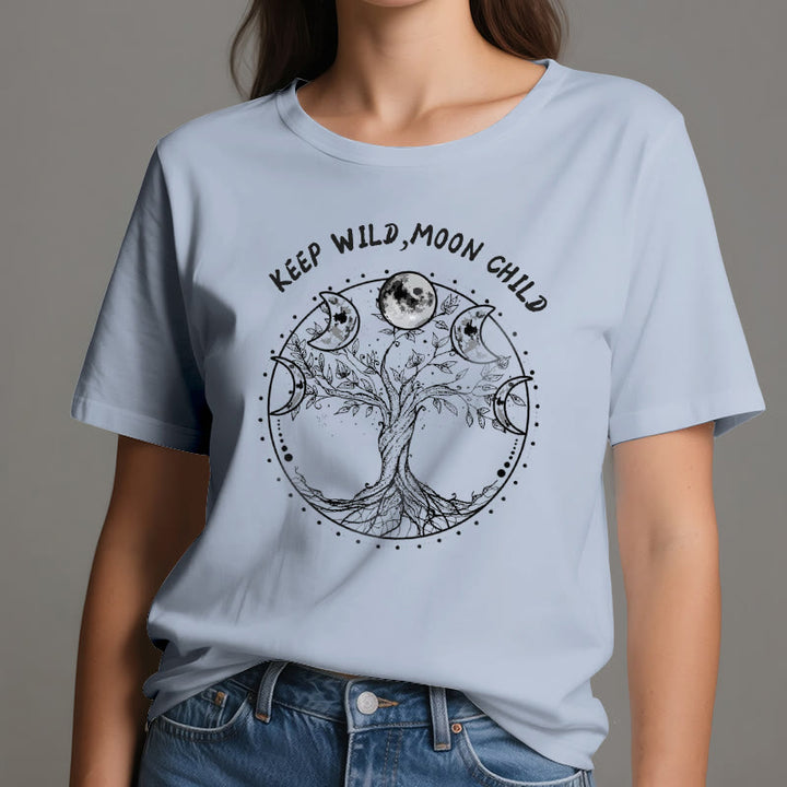 T-shirts Olivenorma « KEEP WILD, MOON CHILD » Arbre de vie Phases de lune - image 12