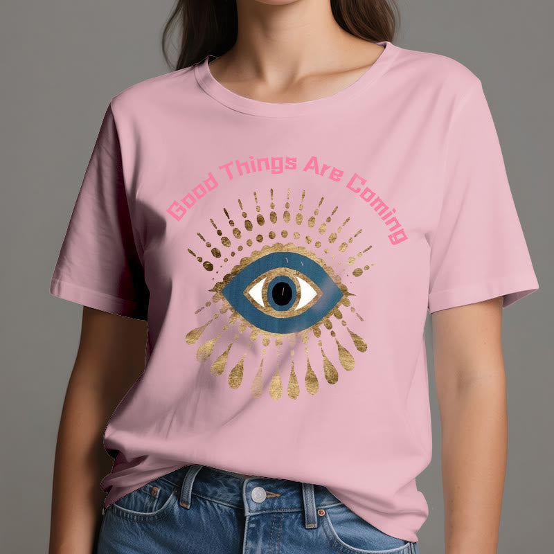 T-shirt Olivenorma « LES BONNES CHOSES ARRIVENT » EVIL EYE - image 1
