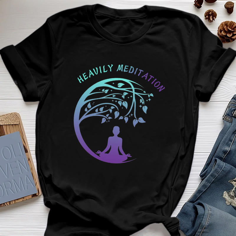 T-shirt de yoga Olivenorma « MÉDITATION FORTE » Arbre de Vie  - Noir - 2XL - image 7