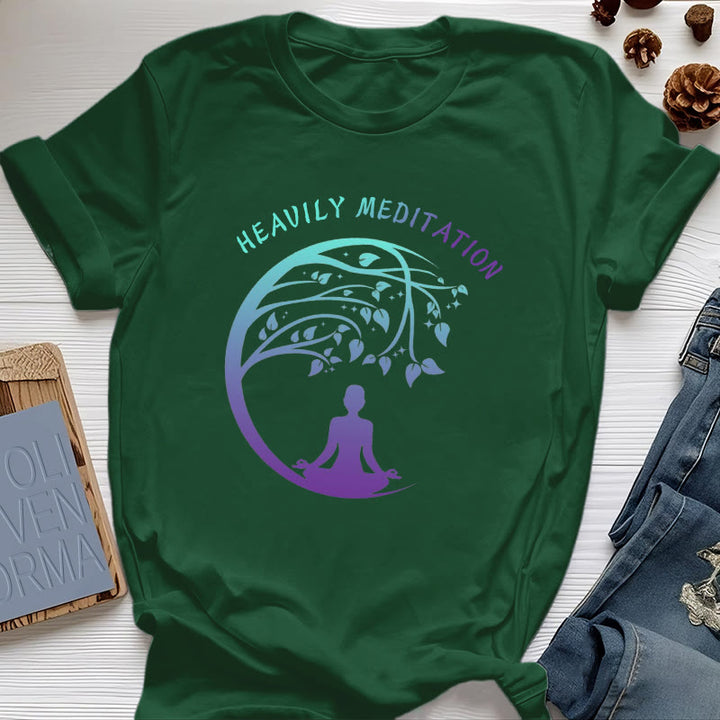 T-shirt de yoga Olivenorma « MÉDITATION FORTE » Arbre de Vie  - Vert foncé - 2XL - image 21
