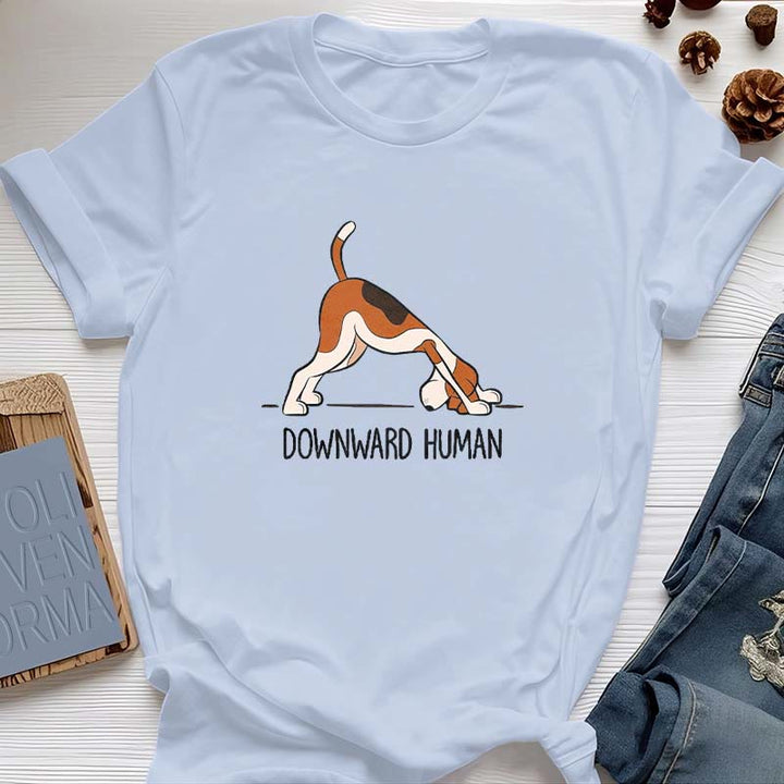 T-shirt de yoga humain descendant Olivenorma