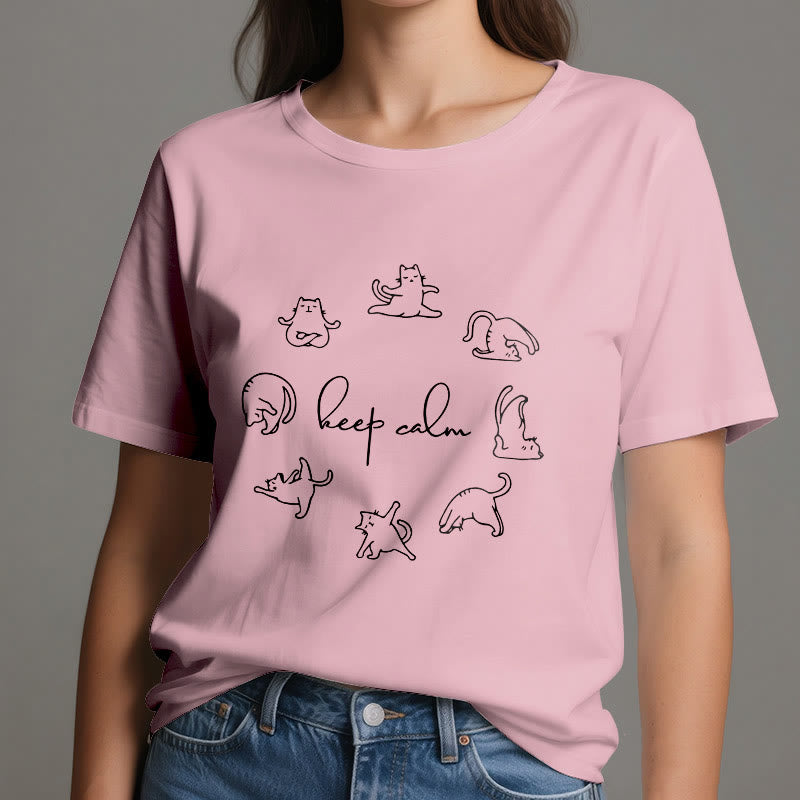 T-shirt de yoga Olivenorma avec un chat mignon et drôle
