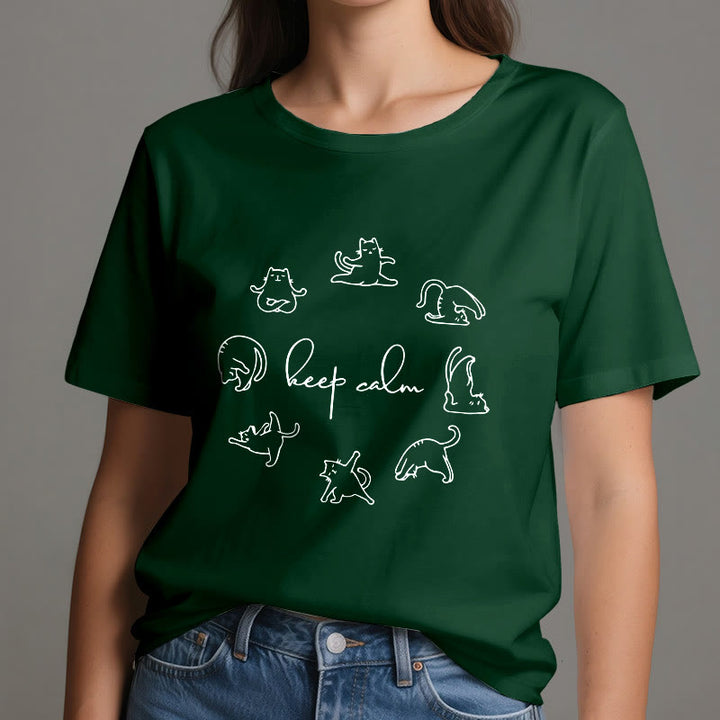 T-shirt de yoga Olivenorma avec un chat mignon et drôle